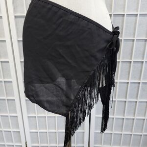 Elegant Black Fringe Sarong by [Brand]